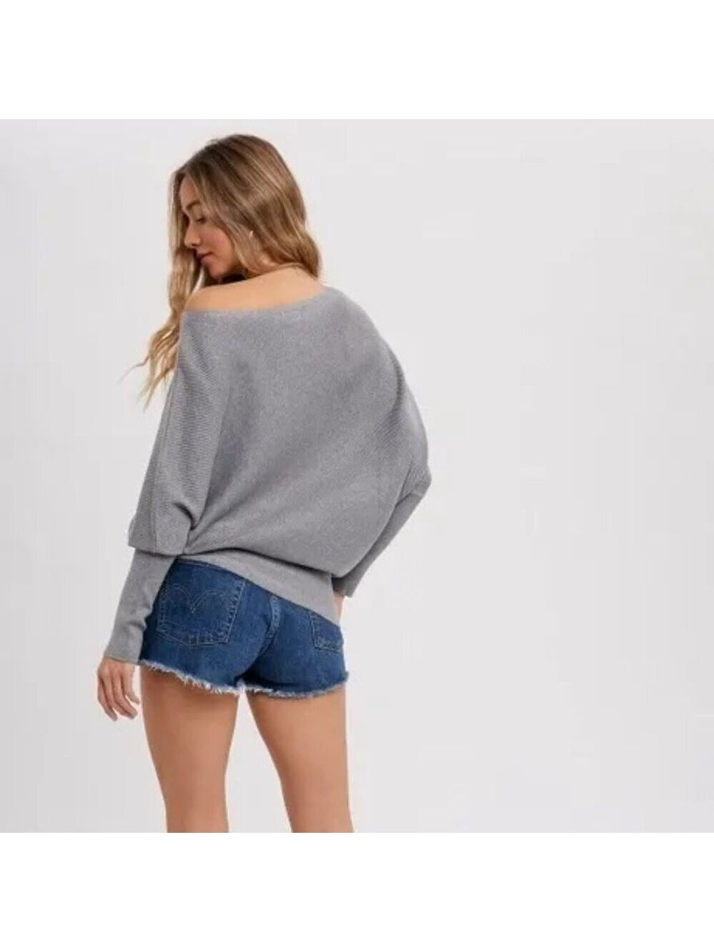 FINAL PIECES!!!! Asymmetrical Open Shoulder Dolman Pullover - Picture 3 of 11